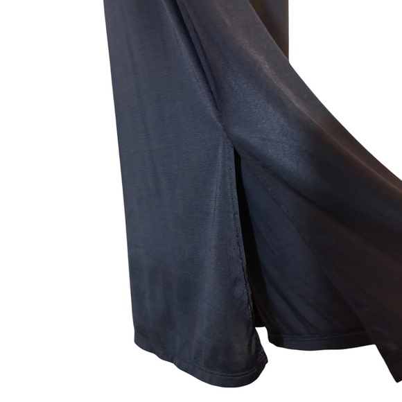 Vanity Fair Black Chemise Sleek Satin Slip - Picture 2 of 8